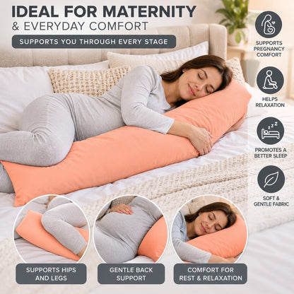 Polycotton bolster pillowcase – Peach – 4
