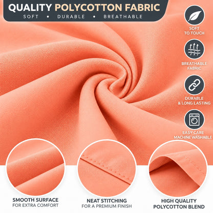 Polycotton bolster pillowcase – Peach – 8
