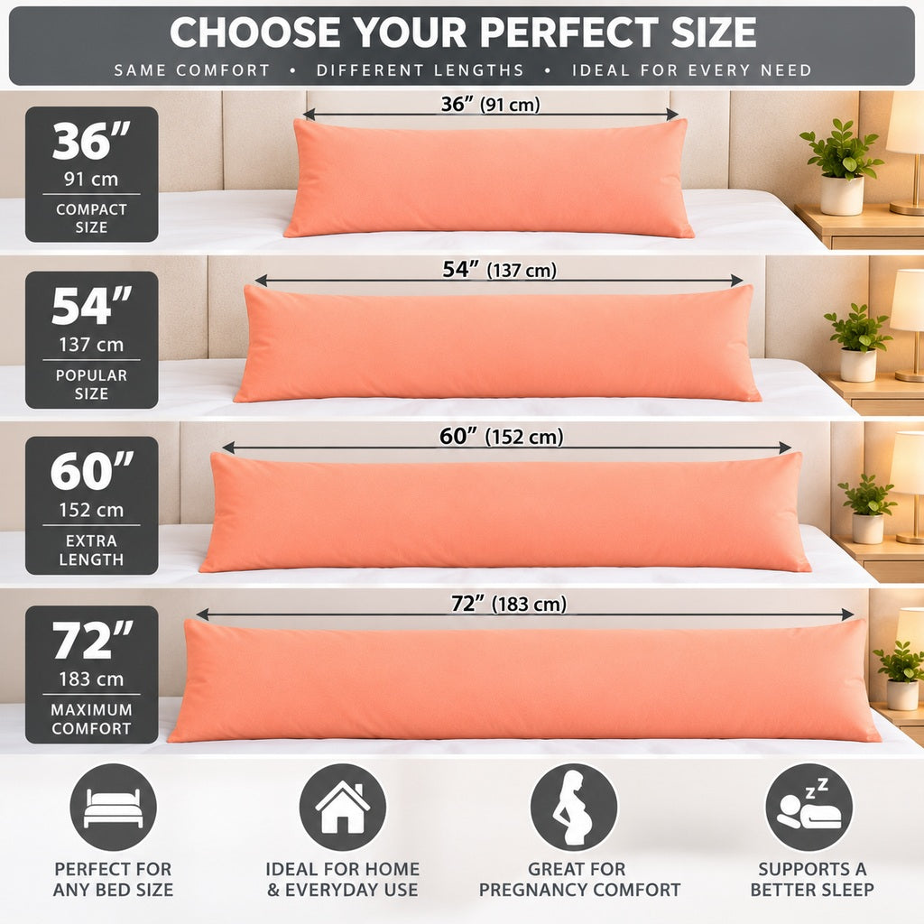 Polycotton bolster pillowcase – Peach – 9