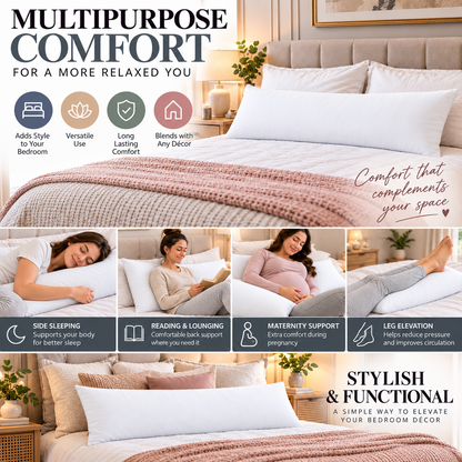 Polycotton bolster pillowcase – White – 7