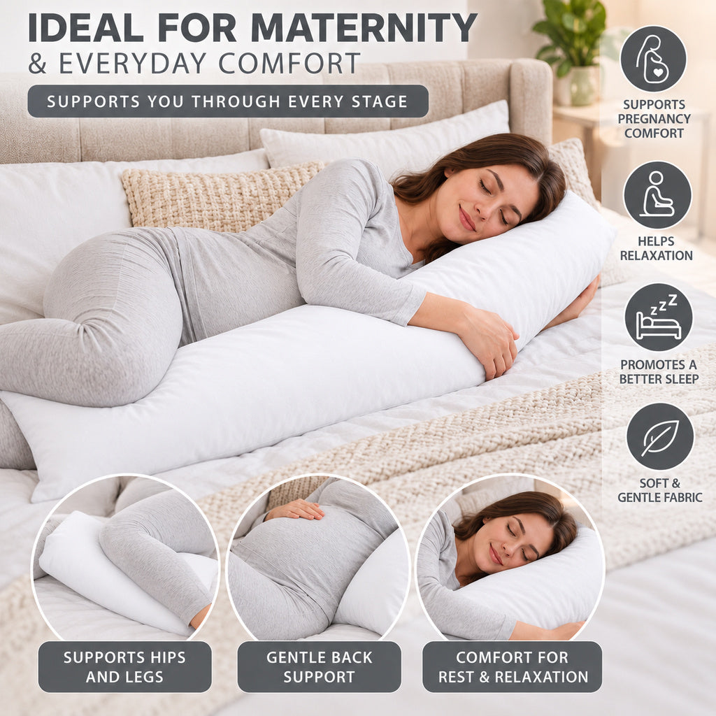 Polycotton bolster pillowcase – White – 8