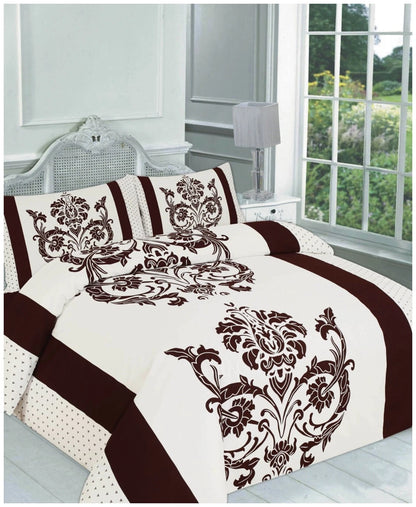 Darcy Floral Leaf Duvet Cover Set – Botanical Printed Reversible Poly cotton Quilt Cover with Pillowcases | Night Zone