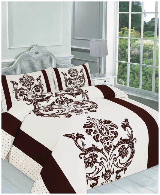 Darcy Floral Leaf Duvet Cover Set – Botanical Printed Reversible Poly cotton Quilt Cover with Pillowcases | Night Zone