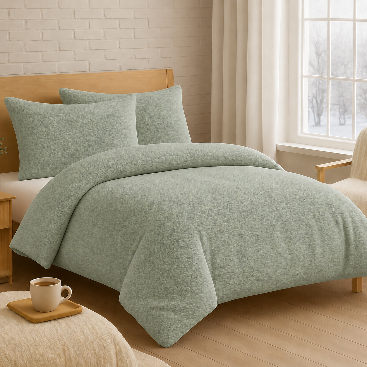 Teddy Fleece Duvet Cover Set – Soft Warm Teddy Bear Bedding | Night Zone