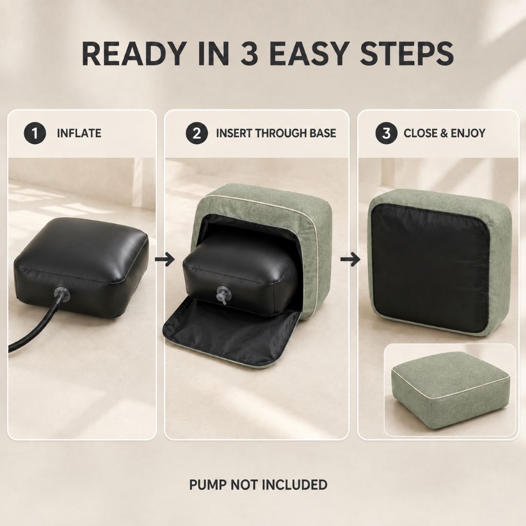 Inflatable Indoor & Outdoor Pouf & Chair | Night Zone