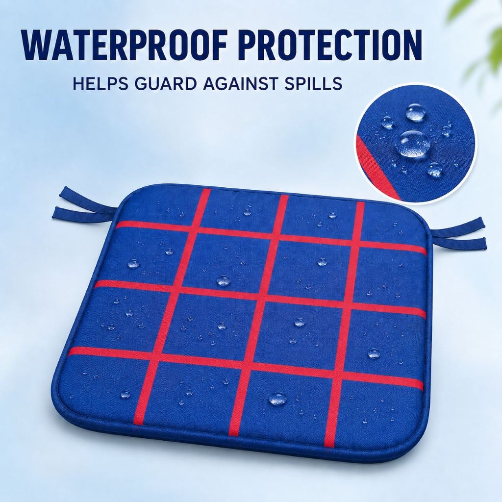 4 Pack Waterproof Check Seat Pads 38x38cm | Night Zone