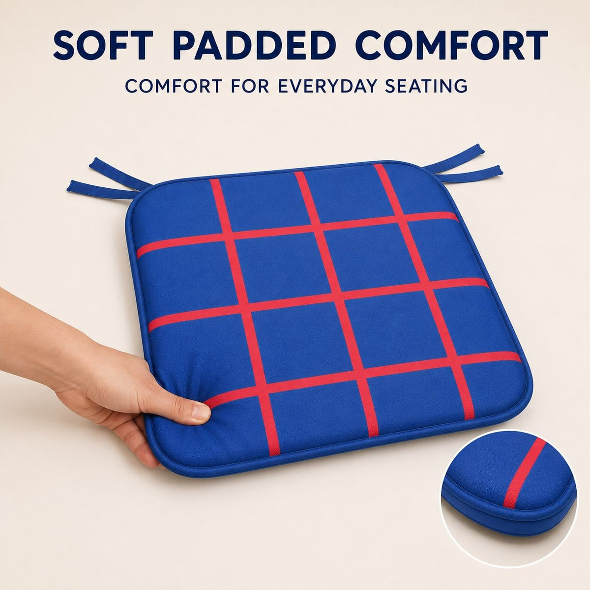 4 Pack Waterproof Check Seat Pads 38x38cm | Night Zone