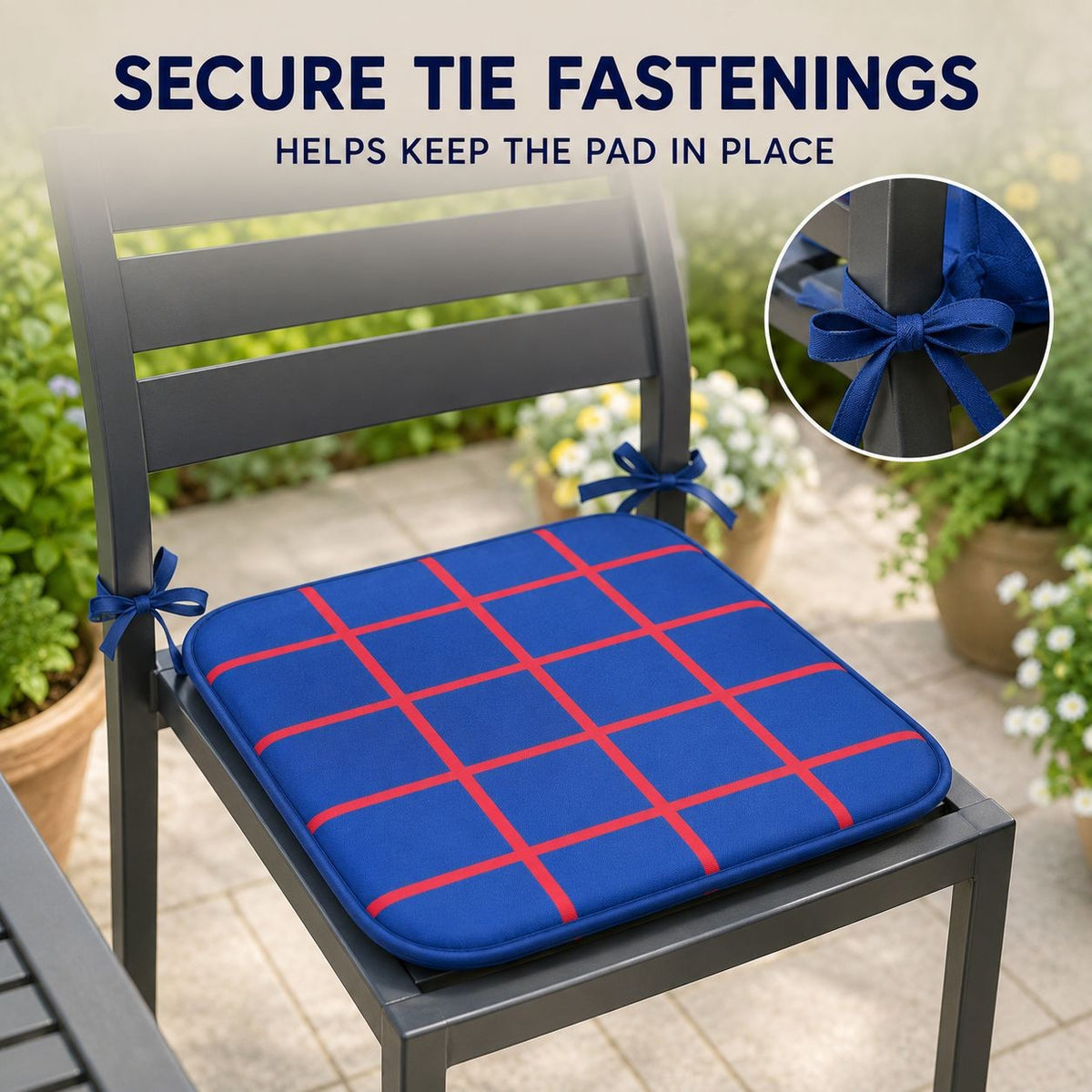 4 Pack Waterproof Check Seat Pads 38x38cm | Night Zone