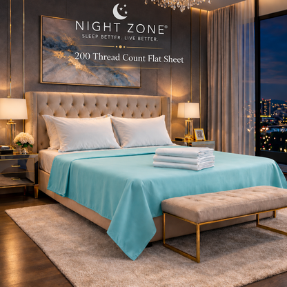 200 Thread Count Egyptian Cotton Flat Sheet – Hotel Quality Bed Linen | Night Zone