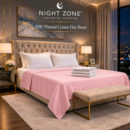 200 Thread Count Egyptian Cotton Flat Sheet – Hotel Quality Bed Linen | Night Zone