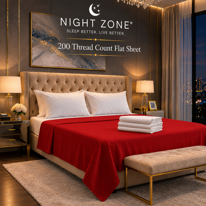 200 Thread Count Egyptian Cotton Flat Sheet – Hotel Quality Bed Linen | Night Zone