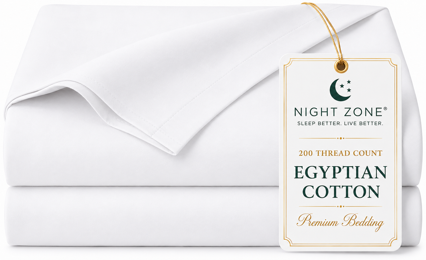 200 Thread Count Egyptian Cotton Flat Sheet – Hotel Quality Bed Linen | Night Zone