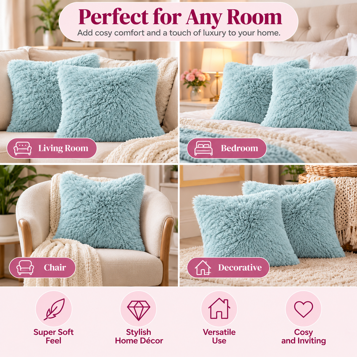 Teddy Hug cushion covers – Duck Egg – 4