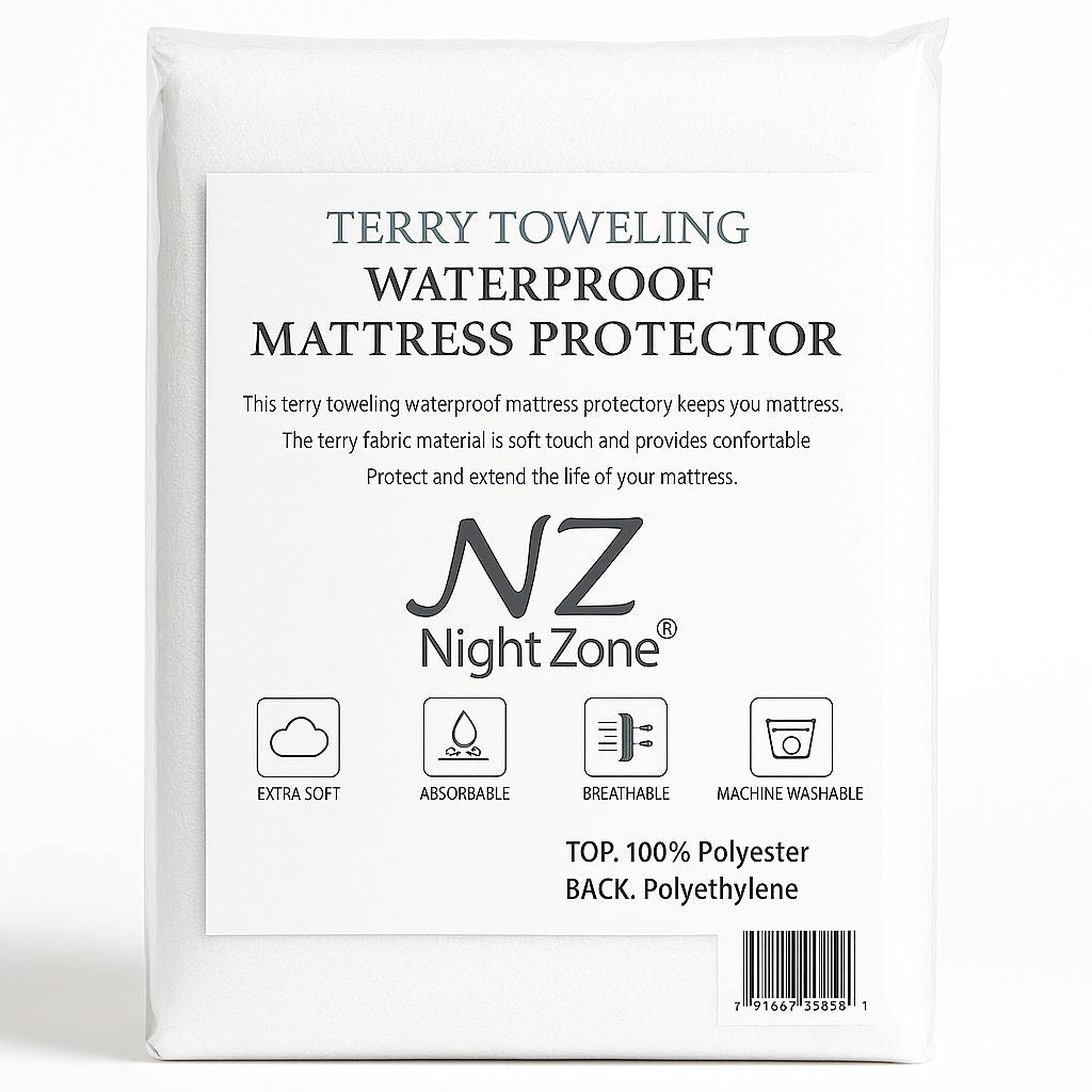 Terry Mattress Protector Waterproof – Soft Microfibre Mattress Cover | Night Zone