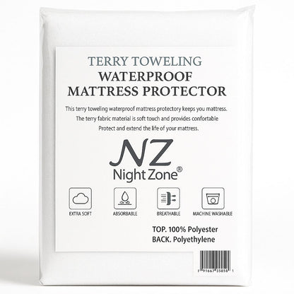 Terry Mattress Protector Waterproof – Soft Microfibre Mattress Cover | Night Zone