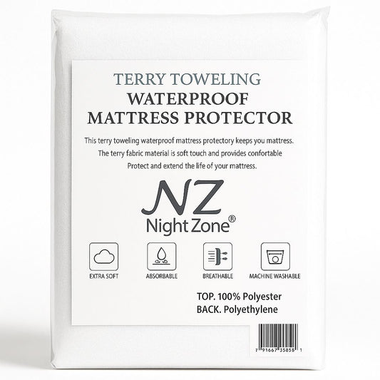 Terry Mattress Protector Waterproof – Soft Microfibre Mattress Cover | Night Zone