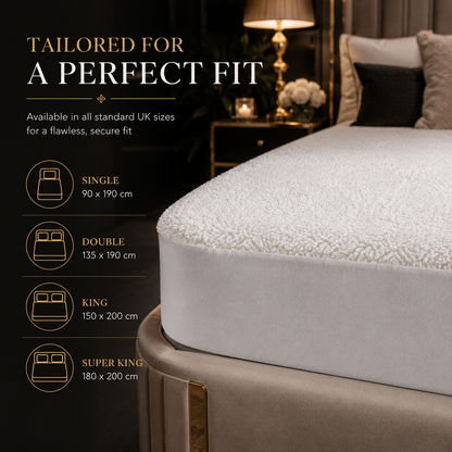 Teddy Bear Fleece Mattress Protector 30cm Deep – Soft Warm Under Fleece Bedding | Night Zone