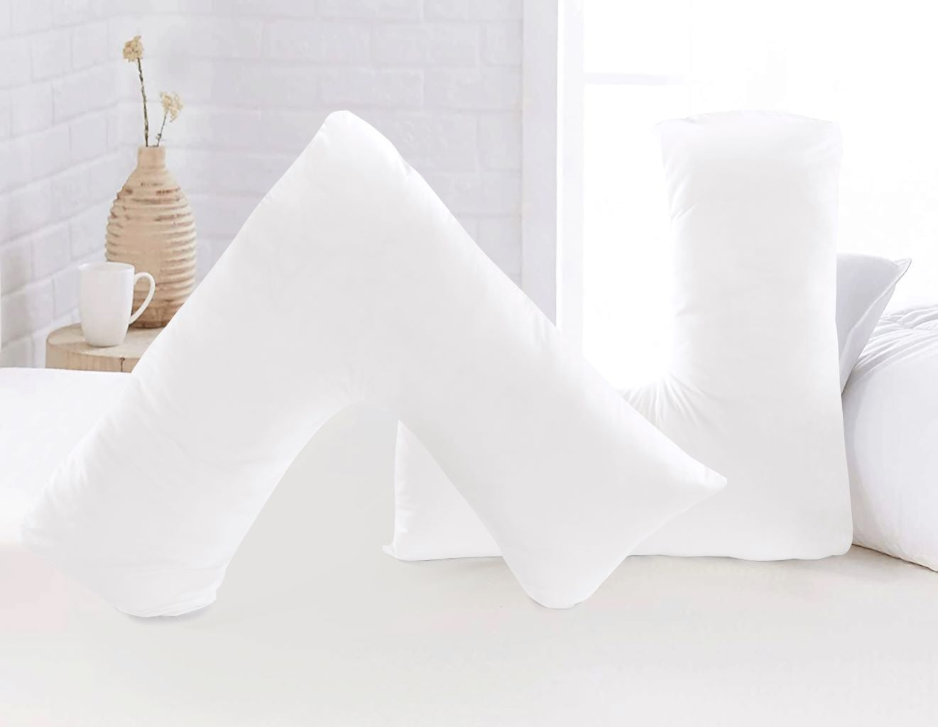 Microfibre V Pillow with Cover or V Pillow Cover Only – Ultra Soft Breathable & Wrinkle-Resistant Support Pillow | Night Zone